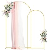 Picture of Asee'm Metal Arch Backdrop Stand Set of 2 (7.2FT,6FT) Gold Arched Frame for Wedding Ceremony Parties Birthday Baby Shower Garden Decoration