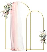 Asee'm Metal Wedding Arch Backdrop Stand (7.2FT,6FT) Set of 2 Gold Arched Frame for Ceremony Part...