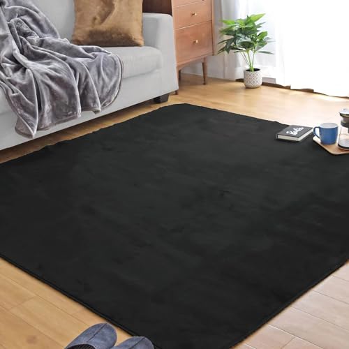 StorePocket ���O �J�[�y�b�g ���O�}�b�g �􂦂� 2�_�Z�b�g ���O�ƃE���^�����~���Z�b�g 2�� �� 185×185 cm LightCast�����Oplus+�Z�b�g �u���b�N ���~������10mm �����~�� ���n �� ���m�g�[�� �t�����l�����O 