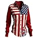 250 Anniversary USA Sweatshirt Womens 250th Anniversary USA Shirt American Flag Patriotic 4th of July Shirts Dressy Casual Long Sleeve Button Down Collared Floral Blouses Faith Wear