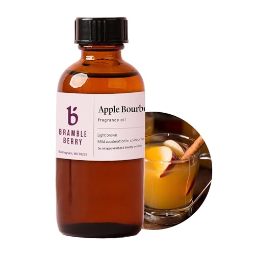 Image of Bramble Berry Apple Bourbon Fragrance Oil 2 oz | Warm Apple, Vanilla & Caramel Scent with Bourbon & Ginger for Soap Making, Candles, Lotion & Bath Bombs | Skin Safe, Vegan, Paraben & Phthalate Free