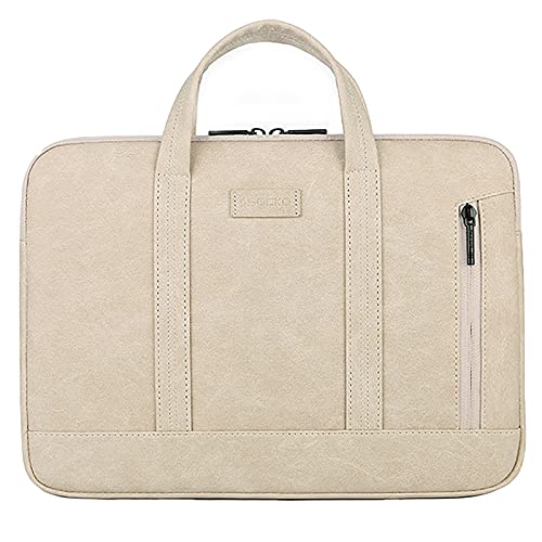 パソコンケース 防水 パソコンバッグ PCケース ノートパソコンバッグ スリーブ 可愛い 人気 薄型 軽量 おしゃれ ノートパソコン けーす ビジネス 取っ手付【15/15.6インチ ベージュ】