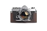 Zakao Étui pour Olympus OM 4, en cuir véritable fait à la main pour appareil photo Olympus OM 1/1N OM 2/2N OM 3/3Ti OM 4/4Ti (sans poignée) avec dragonne (café)