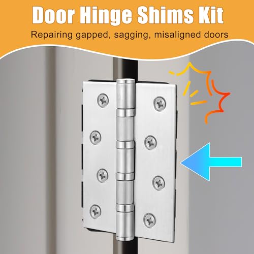 Image of 10 Pack Door Hinge Shims, 4 Inch Lenth 0.040 Inch Thickness Hardware for Door Hinge Repair Kit (Style B)