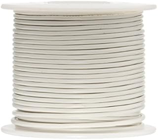 26 AWG Gauge Stranded Hook Up Wire, 25 ft Length, White, 0.0190