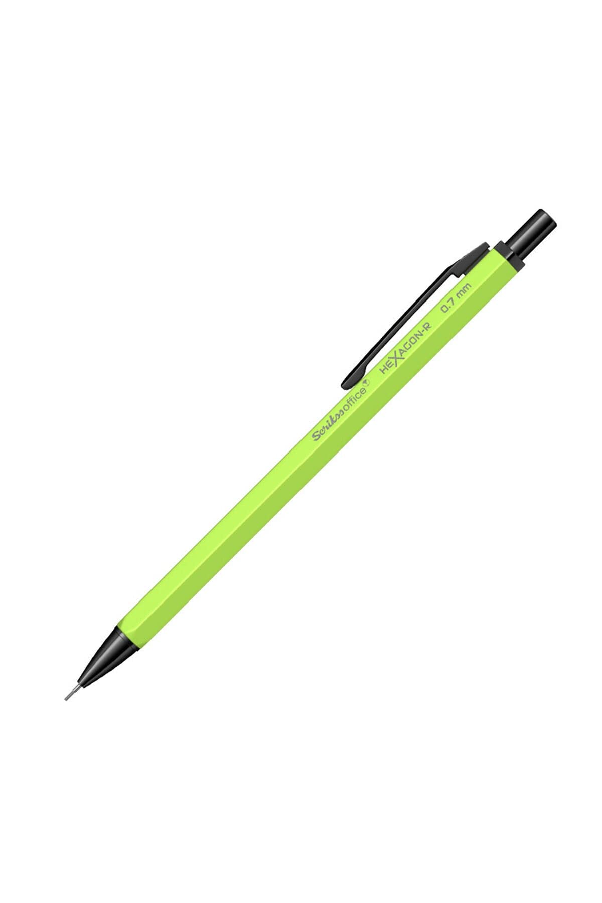 Scrikss Office Hexagonr Mekanik Kurşun Kalem Neon Sarı 0.7 Mm