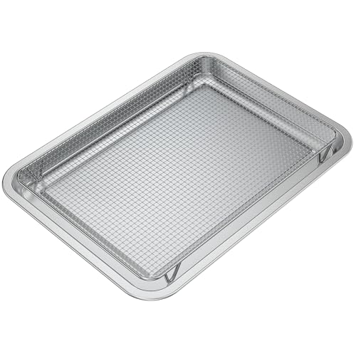 Onlyfire Stainless Steel Baking Sheet with Rack, 15.35 x 11.5 Cookie Sheet Pan Tray with Cooling Rack, Nonstick Roasting Pan Baking Pan for Oven, Smokers and Pellet Grills