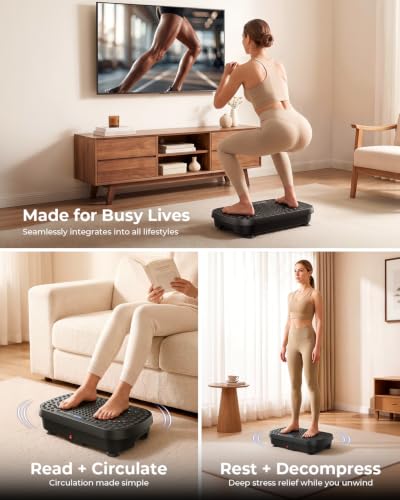 Image of Vibration Plate Exercise Machine, Whole Body Workout Vibrating Plate for Lymphatic Drainage and Weight Loss, Home Fitness Shake Plate Equipment for Full Body Training and Wellness Use