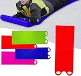 Aufrollbare Leicht Snowboard-Matte, Schneeschlitten, Fliegender Teppich, Fliegende Matte, Schlitten, Outdoor-Spaß, Gleitfähiger Schlitten, Flexibel Tragbarer Ski-Board, Ski-Matte (Rot, 46 * 137 cm)