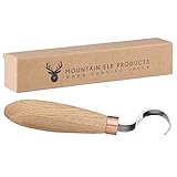 Wood Carving Hook Knife by Mountain Elk Products - Right Handed Knife for Carving Spoons and Bowls - Carving Tool for Beginners and Professionals