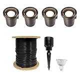 VOLT Cold Forged Brass 12V LED in-Grade Well Light 4-Pack Kit (Bronze)
