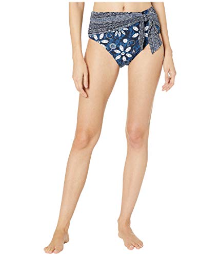 Bleu Rod Beattie Take A Dip High-Waist Tie Draped Pant Bottoms Navy/Multi 8
