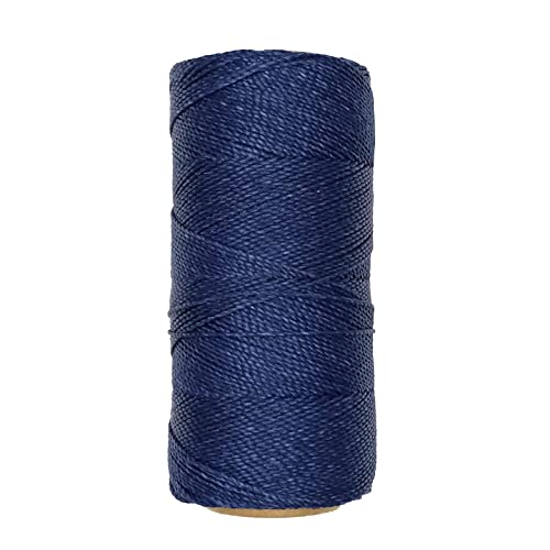 Linhasita Waxed Thread 100 g / 170 m Polyester 1 mm Thick Macrame, 30 Colours navy, Navy Blue, 170 metros / 100 gr - Image 3