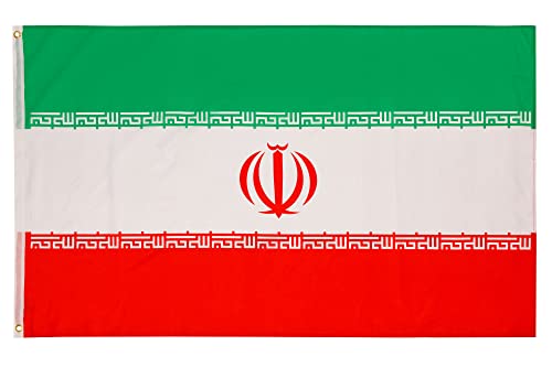 PHENO FLAGS Bandiera Iran 90x150cm – iraniana – resistente alle intemperie con occhielli in ottone - 100% poliestere - cuciture doppie robuste e colori vivaci – ideale per gli amanti delle bandiere