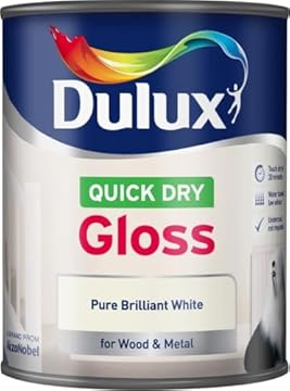 Dulux Quick Dry Gloss Paint For Wood And Metal - Pure Brilliant White 750 ml