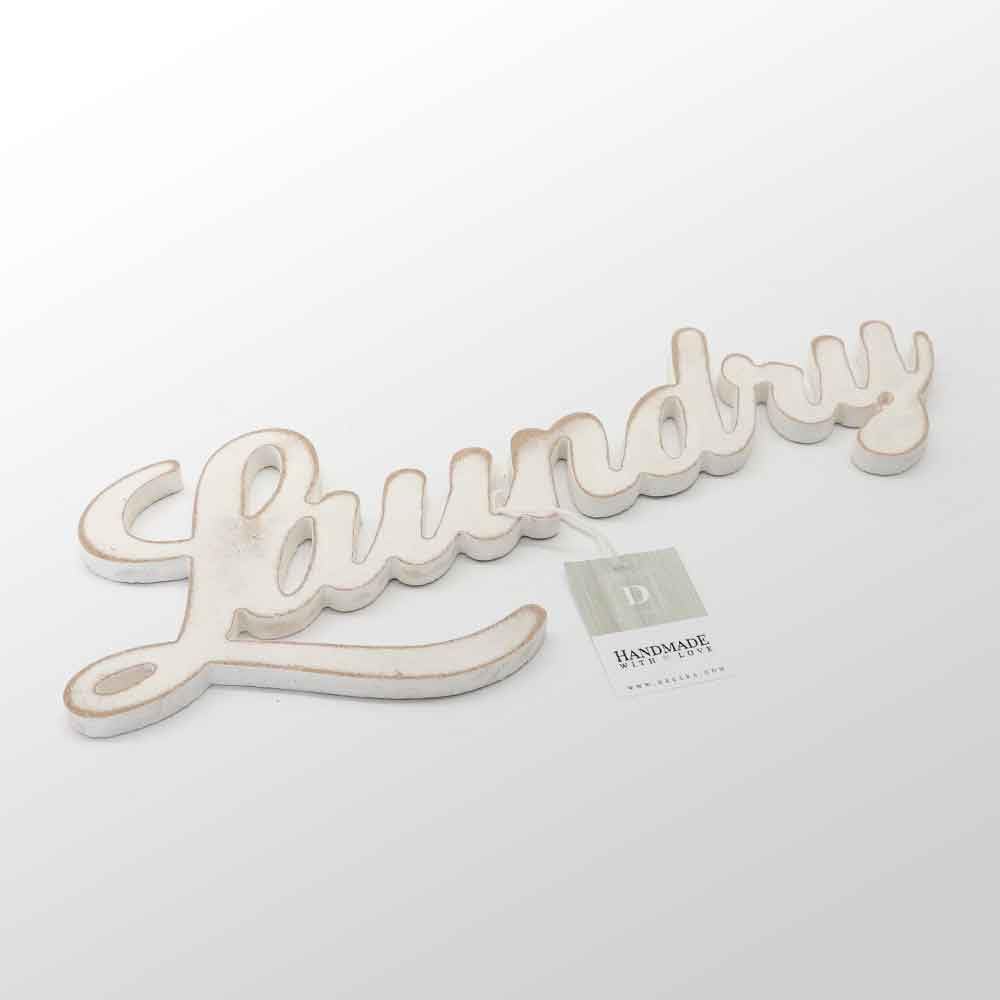 Decoración mural de baño Laundry – Letras de madera para colgar en la pared del baño lavandería – Complemento de decoración de madera para el baño