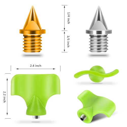 Image of 1 /4 Inch Track Spikes, 100 Pieces Steel Track Shoe Spikes Replacements and Spike Wrench for Sports Running Track Shoes