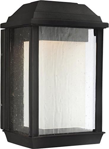 Feiss OL12800TXB-L1 McHenry StoneStrong LED Marine Grade Outdoor Patio Lighting Wall Lantern, Black, 1-Light (7''W x 11''H)