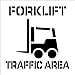 NMC PMS220 Plant Marking Stencil with Graphic, "FORKLIFT TRAFFIC AREA", 24" Width x 24" Height, Polyethylene, Black on White