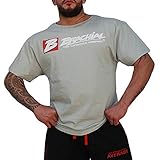 Brachial Premium Herren T-Shirt Sign Next Loose-Fit Grau L - für Freizeit Bodybuilding Workout Gym Kraftsport Fitness