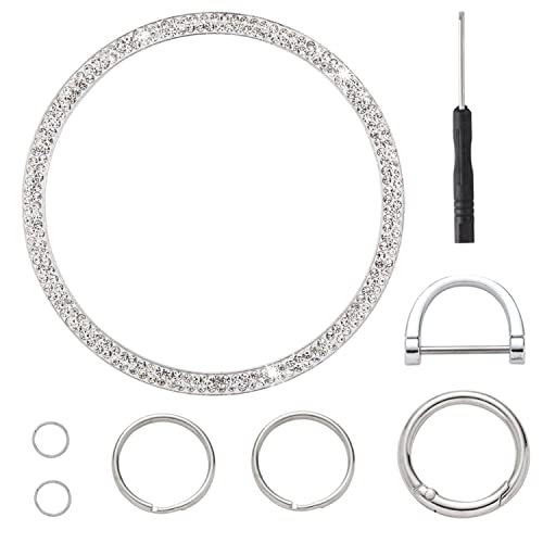 Bling Bangle Key Ring Bracelet For Women, Wristlet Keychain Bracelets With Crystal Diamonds, Bling Rhinestones Keyring For Wrist, Gift For Women Girls. ( Silver ) #TOP4