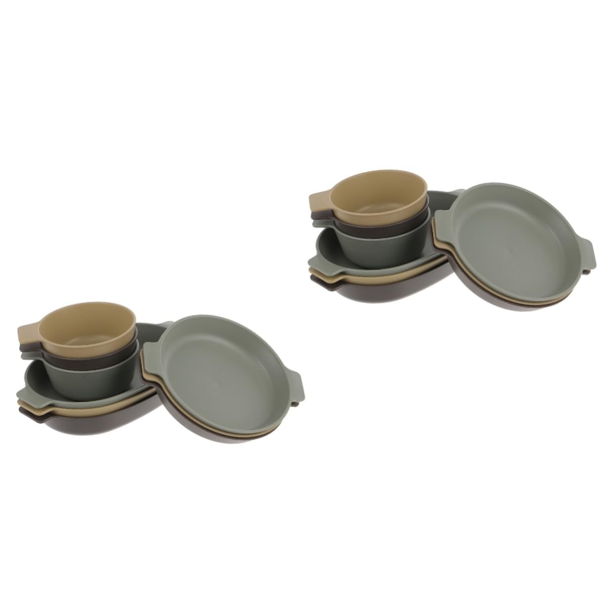 BESPORTBLE Lot De 2 Bols Et Assiettes De Camping en Plastique Robuste Compacts pour La Randonnée Les Pique-niques Les Barbecues Faciles À Transporter Et À