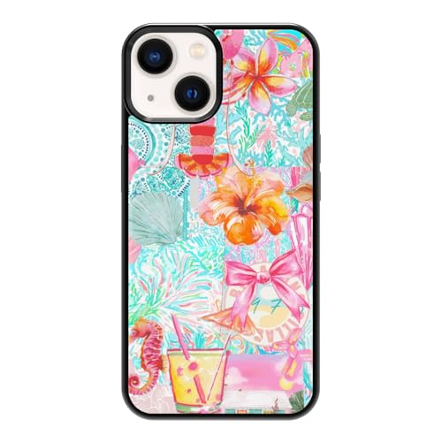 qizjio Coastal Ocean Phone Cases Shockproof Protective Cute Collage Cases for iPhone 14 Plus
