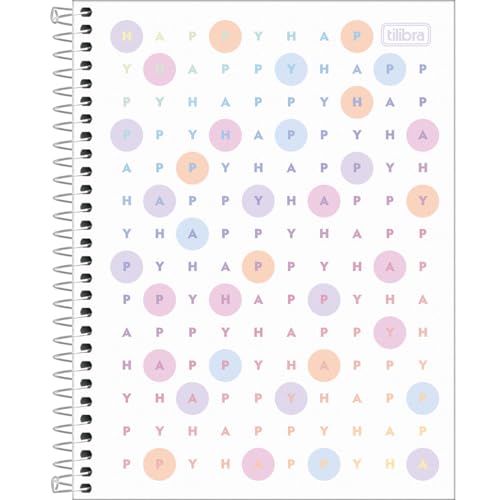 Caderno colegial capa dura 10x1 160 folhas Happy Colors Tilibra