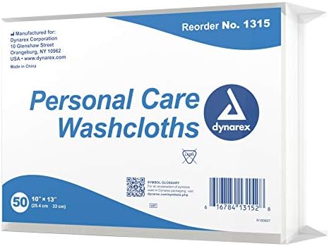 Dynarex Personal Cleansing Washcloths - 10 x 13" Disposable Dry Wipes for Baby & Adults, Makeup Remover, Soft, Absorbent, Single Use - 1 Pack of 50 Wipes image 2