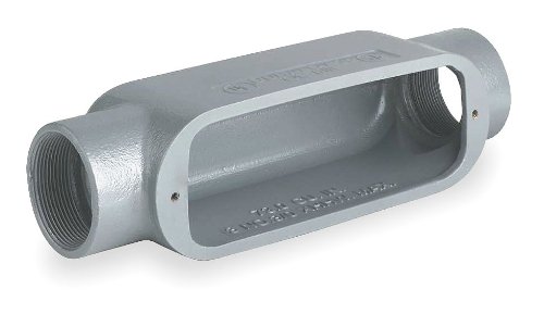 KILLARK OC-4 DURALOY 5 STYLE, ALUMINUM, COPPER FREE, 1 1/4 in HUB, CONDUIT BODY, GRAY