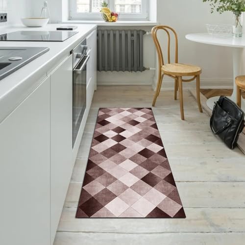 Alfombra de pasillo lavable para proteger el suelo de la cocina con estilo patchwork 5