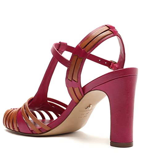 Arezzo Women's Maia T-Strap Chunky Heel Sandal, Fancy Pink/Light Hazelnut, Size 6.5 #TOP6
