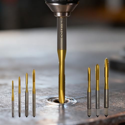 7 Stück Gewindeschneider Bit Set M2 M2.5 M3 M3.5 M4 M5 M6 HSS Titan Gewindebohrer Bit Satz, Maschinengebrauch für Gewinde zu Schneiden