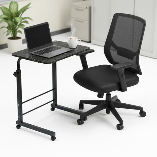 Image of TECHNOVIBES Foldable Study Table /Bed Table /Foldable and Portable Wooden /Writing Desk for Office /Home /School (Dark Marble with Black Leg)