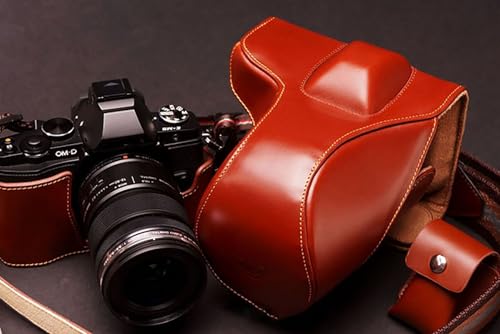 Housse Olympus EM5 cuir véritable marron pour protéger des rayures - 2
