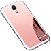 Produktbild kompatibel mit Surakey Galaxy S4 Hülle,Schutzhülle für Galaxy S4 Silikon Handyhülle Spiegel Hülle Bling Strass TPU Handyhülle Weiche TPU Telefon-Kasten Mirror Case Cover für Galaxy S4,Rose Gold