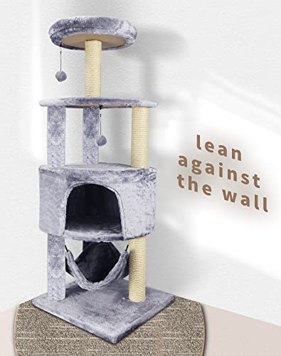 Huitree Cat Tree With Scratching Post And Hanging Bed,Grey #TOP2
