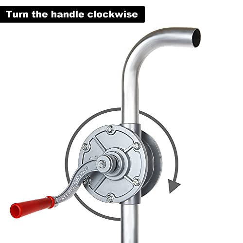 Aluminum 15 To 55 Gallon Drum Pump Rotary Hand Liquid Transfer, Heavy Duty Rotary Barrel Pump, Hand Drum Pump For Kerosene, Gasoline Oil Fuel Diesel, Hydraulic Fluid #TOP3