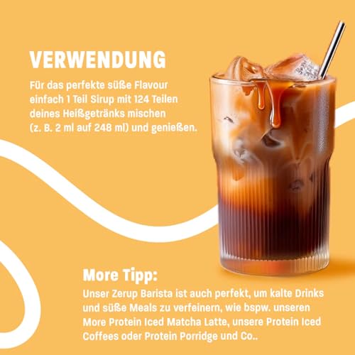 MORE Barista Zerup, Vanilla, 4 x 65 ml, für Kaffee, Tee und Heißgetränke, vegan, zero Kalorien - made in Germany
