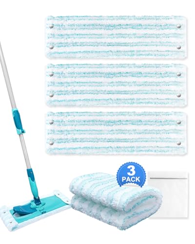 Lot de 3 housses de rechange pour serpillière Leifheit Twist/Combi XL Micro Duo, housse de nettoyage en microfibre pour tous les types de sols, idéale pour...