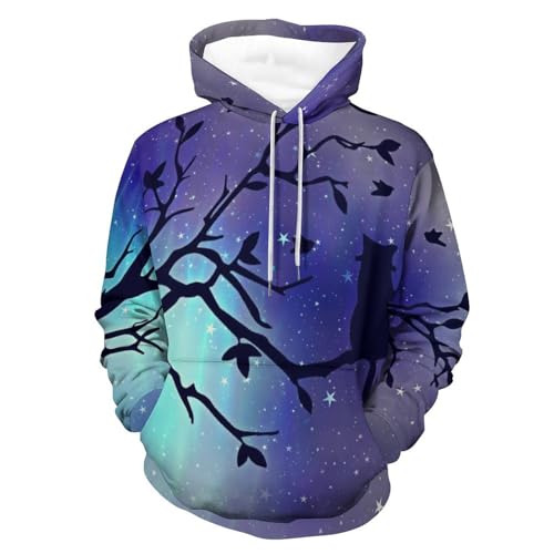 Pull pour homme femme UMENG, le sweat à capuche chat noir contre le froid