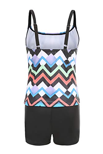Image of Girls Two Piece Swimsuits Tankini Bathing Suit with Boyshort Kids Swimwear Set
