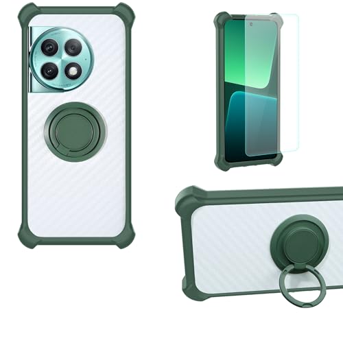 jioeuinly Case Compatible for Oneplus Ace 2 Pro Phone Case Cover PC backplane + Silicone Soft Frame Cover [360 Metal Ring, Magnetic Car Mount] CSKB-LV