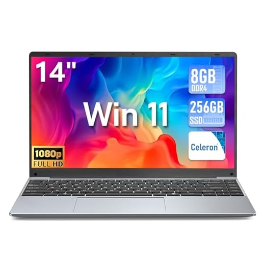 FUNYET Ordinateur Portable 14,1", PC Portable 8Go RAM, 256Go SSD, Celeron N5095 Processeur Win11 (jusqu'à 2,9 GHz) IPS FHD 1920 x 1080, USB, HDMI, Bluetooth, Rotation 180°, WiFi 5