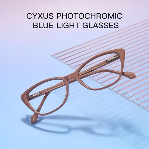 Image of Cyxus Photochromic Glasses for Women with Blue Light Blocking 8192 | UV Protection,Eye Protection,Stylish Cat Eye Style,Ideal for Computer Screen Daily Wear