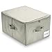 GLENDY STYLE - Organizer armadio - Scatole armadio - Contenitore pieghevole salva spazio per vestiti, trapunte, piumini e coperte - Organizzatore in fibra naturale di Lino traspirante.