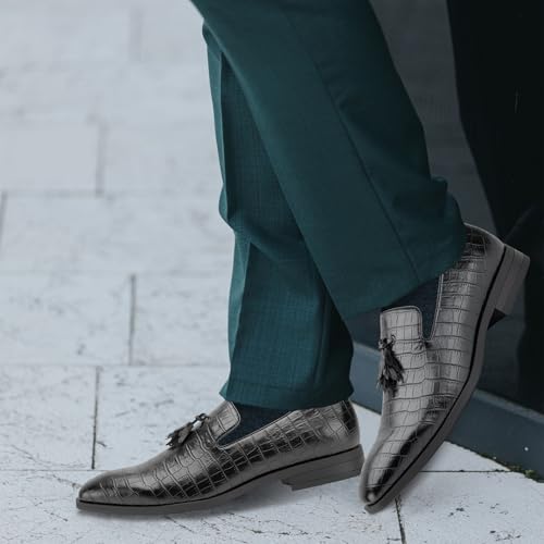 Image of Meijiana Mens Loafers Wedding Dress Shoes Slip-On Loafers for Men Tuxedo Suit Shoes