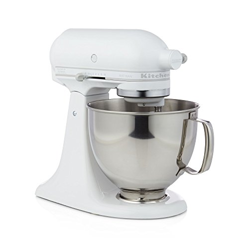 Image of KitchenAid KSM150PSWW Artisan Series 5-Qt. Stand Mixer with Pouring Shield - White On White