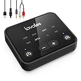 Lavales Bluetooth 5.3 Transmitter for TV to 2 Wireless Headphones/Speakers, Bluetooth Adapter for TV, Volume Control, AUX/RCA/Optical Audio Inputs, Plug n Play, aptX Low Latency & HD