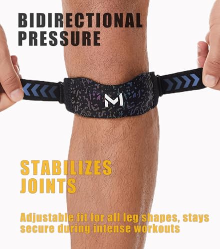 Image of 2 Pack Patella Knee Brace with Gel Pads,Adjustable Patellar Tendon Support Strap for Men and Women,Knee Pain Relief for Tendonitis Running, Tennis, Workout, Basketball,Hiking(Colorful patella bands,One Size)